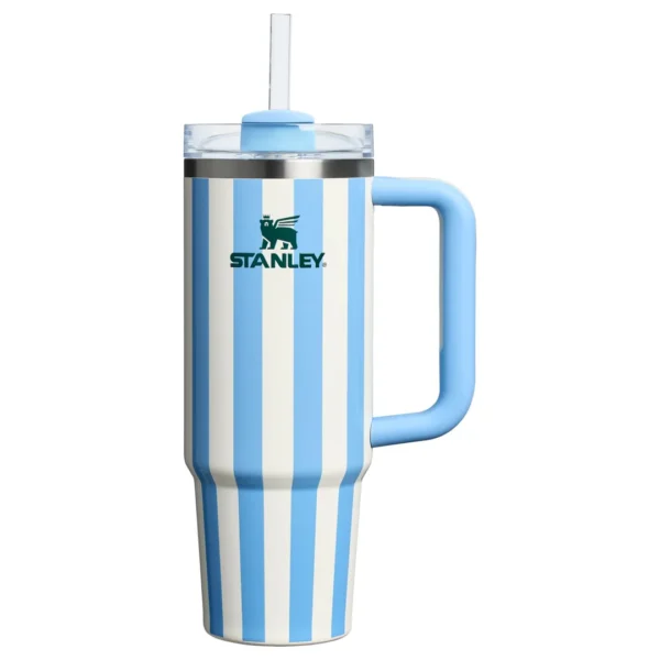 STANLEY Quencher H2.0 Tumbler with Handle and Straw 40 oz | Flowstate 3-Position Lid | Cup Holder Compatible for Travel | Insulated Stainless Steel Cup | BPA-Free | Cornflower Cabana Gloss